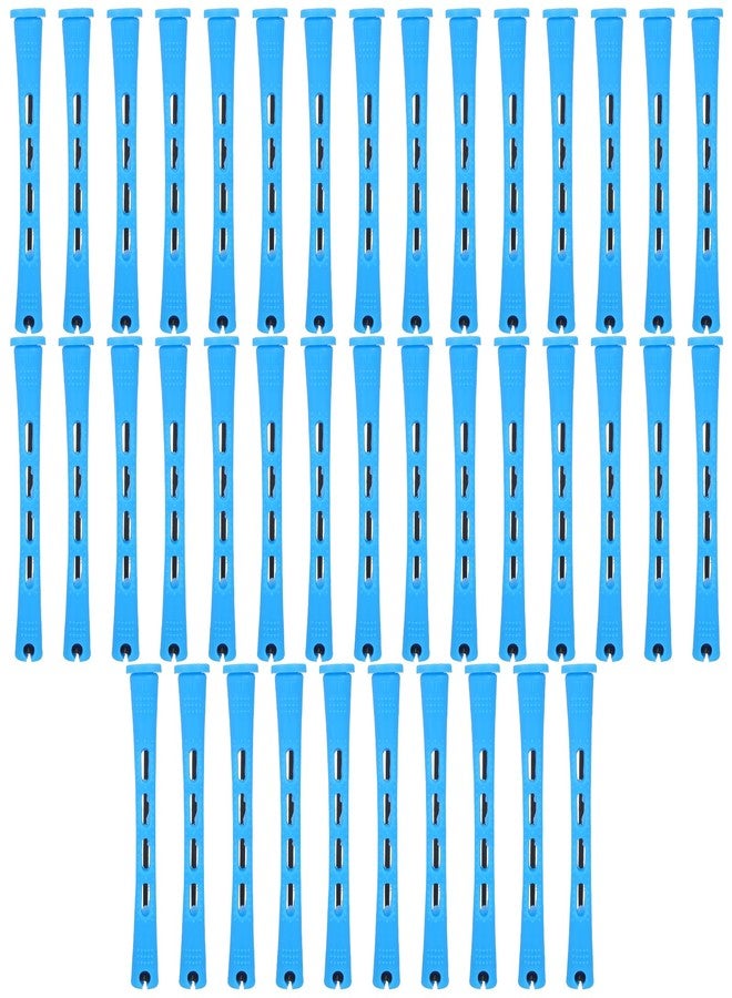 Matwsec 40 Pcs Perm Rods for Short & Long Hair, Small Hair Rollers for Women, Plastic Cold Wave Curling Rods, Perm Kit, Women's DIY Hairdressing Tools (Blue, 3.27×0.37 Inch) - Image 1